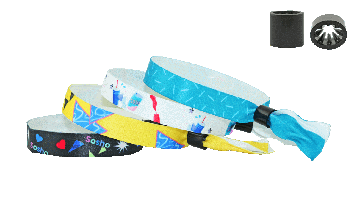 Bracelets en satin souple avec fermeture coulissante en plastique (Oslo)